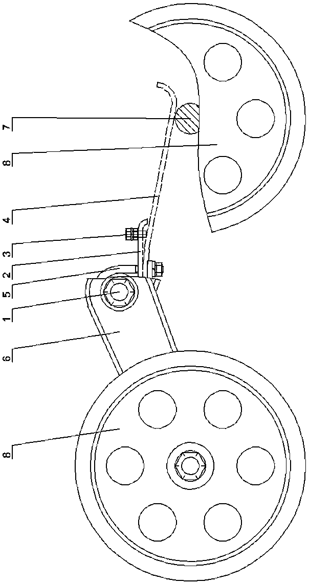 Shock absorber for supporting wheel train