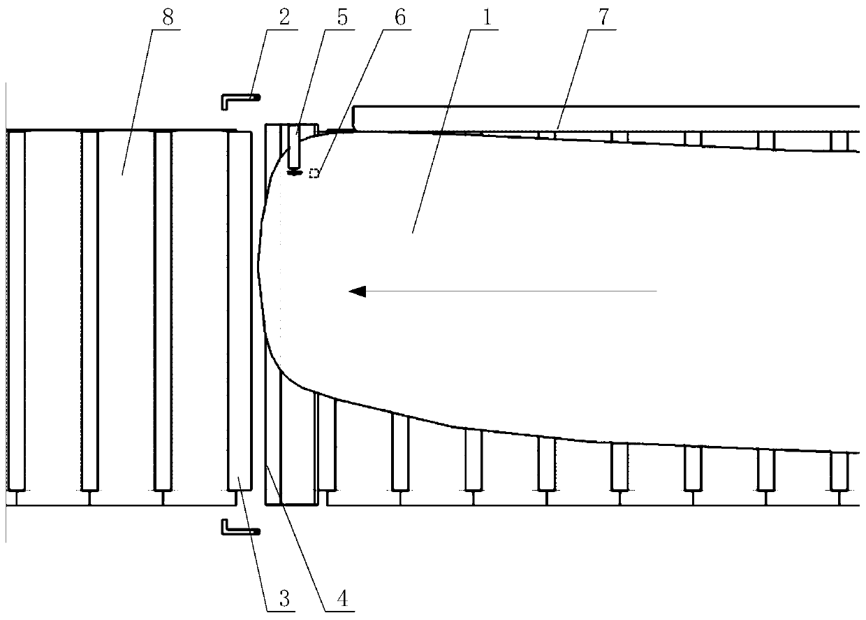 A first knife shear positioning device and control method for thick plate head