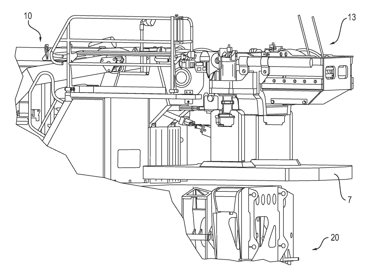 Mobile crane having adjustable ballast mounting apparatus