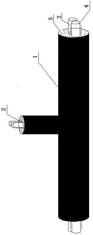 Intelligent thermal insulation steel pipe double-pipe different-diameter tee alarm line fixing device and fixing method