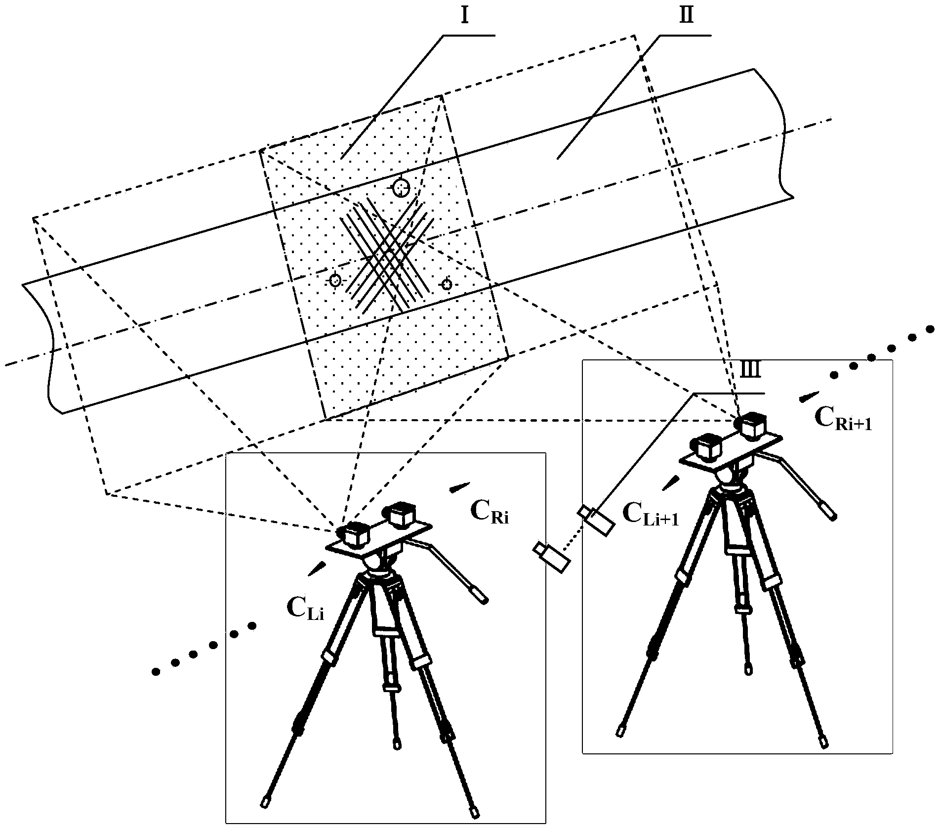 Splicing method for measuring image data with large forgings assisted by lasers