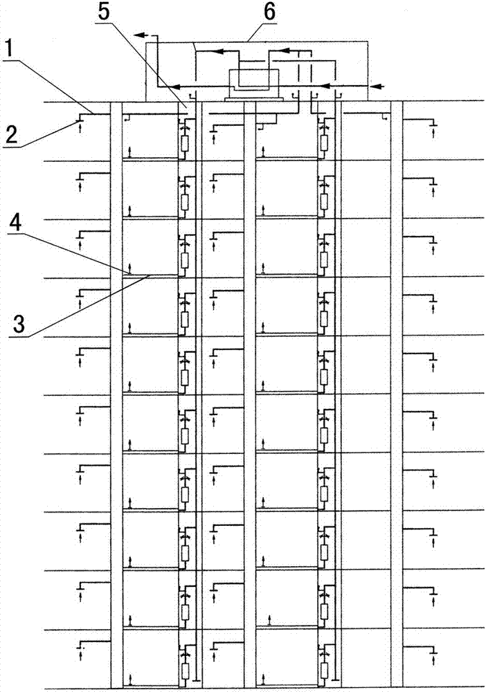 Construction method of air pipe in full displacement type fresh air system
