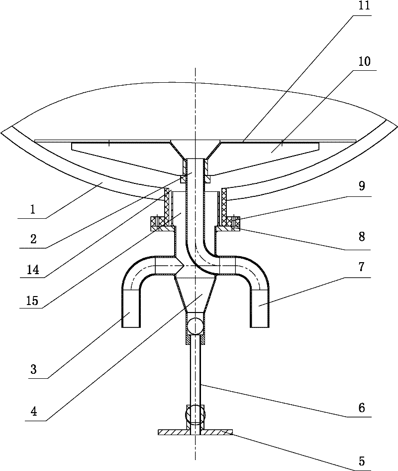 Water circulating treatment structure of large-sized ornamental spherical water tank for exhibiting aquatic creatures