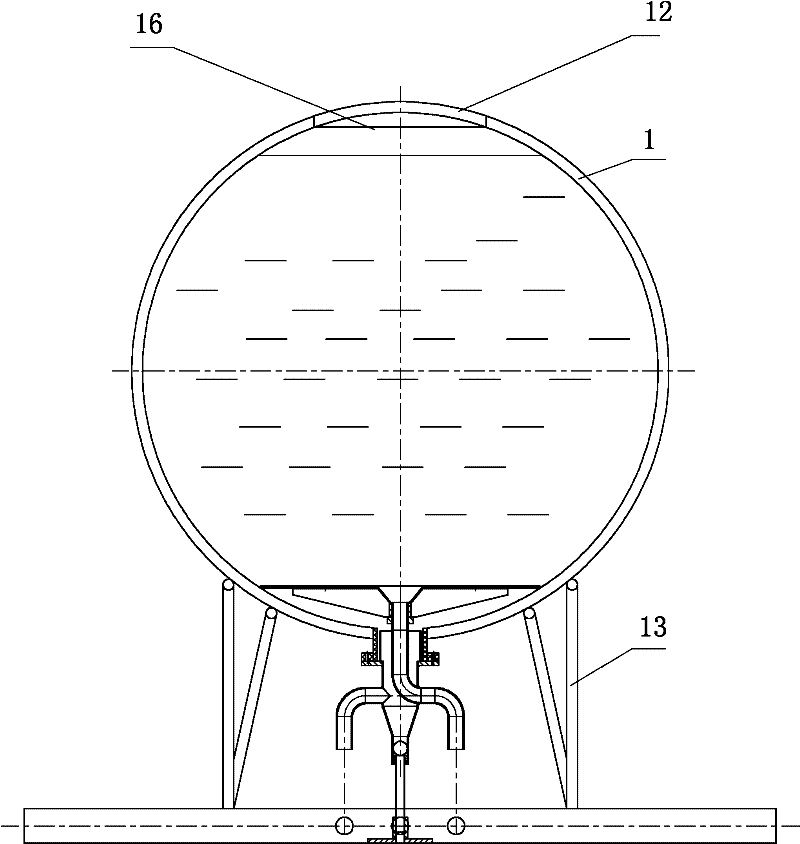 Water circulating treatment structure of large-sized ornamental spherical water tank for exhibiting aquatic creatures