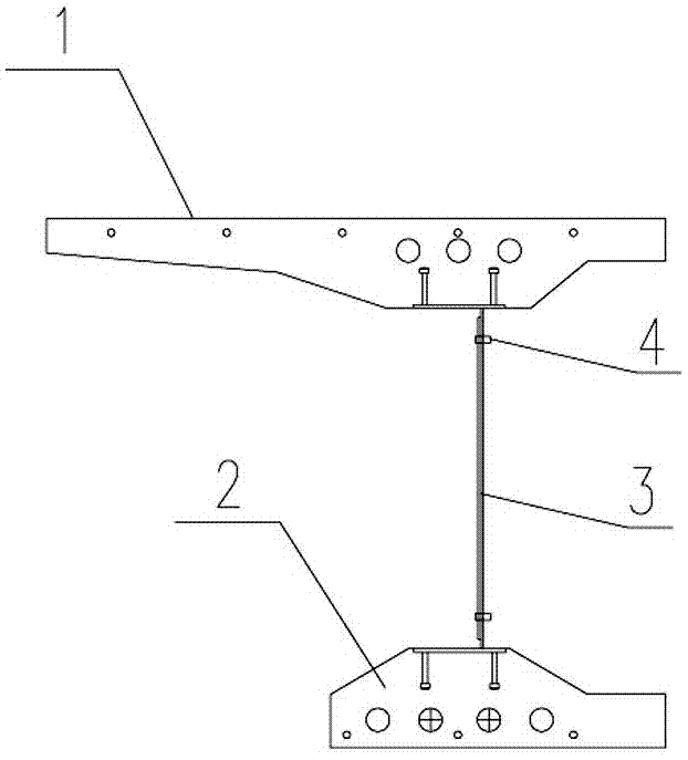 Construction method of block prefabricated twice prestressed corrugated steel web composite beam