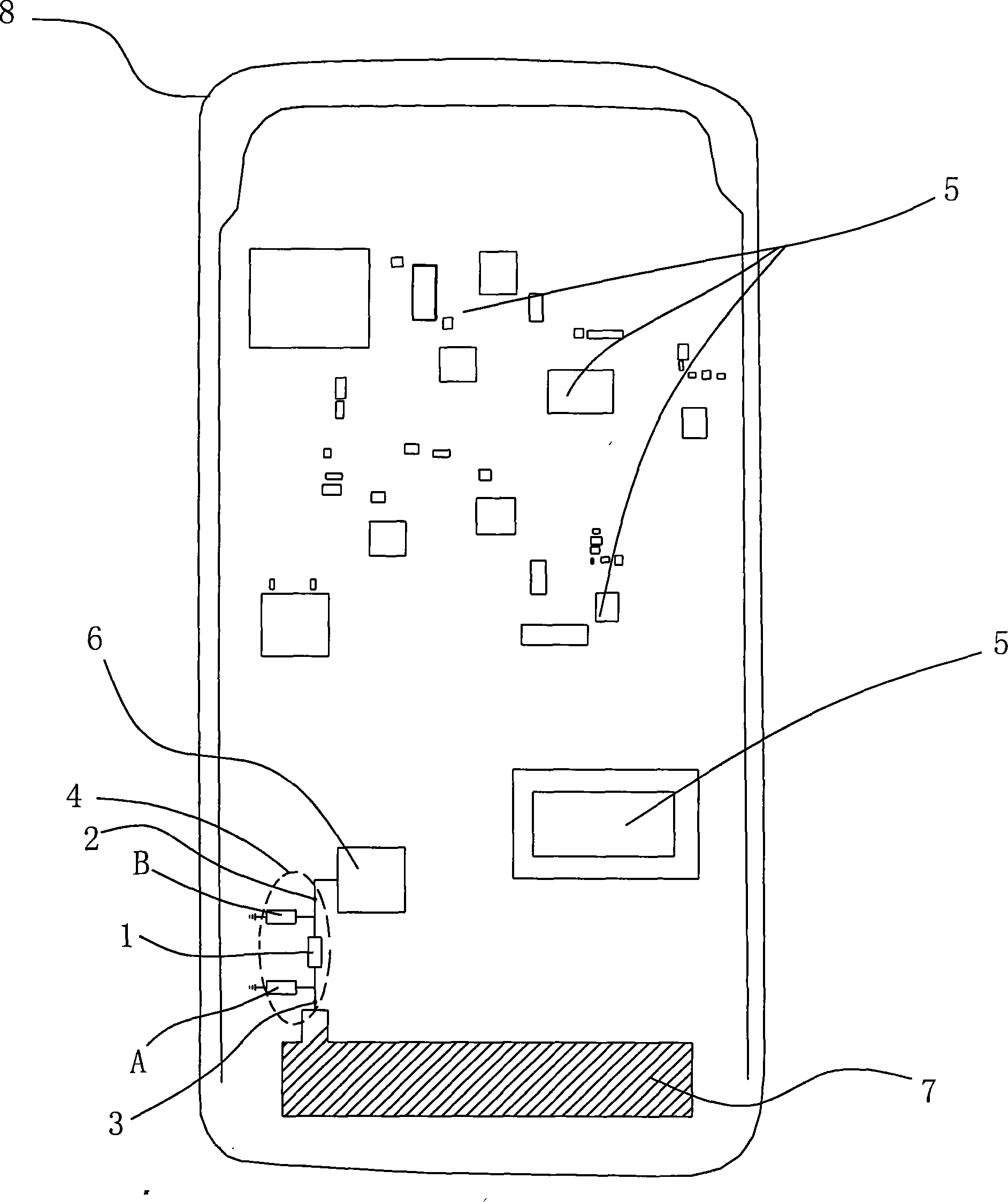 An antenna device for dual-frequency mobile phone