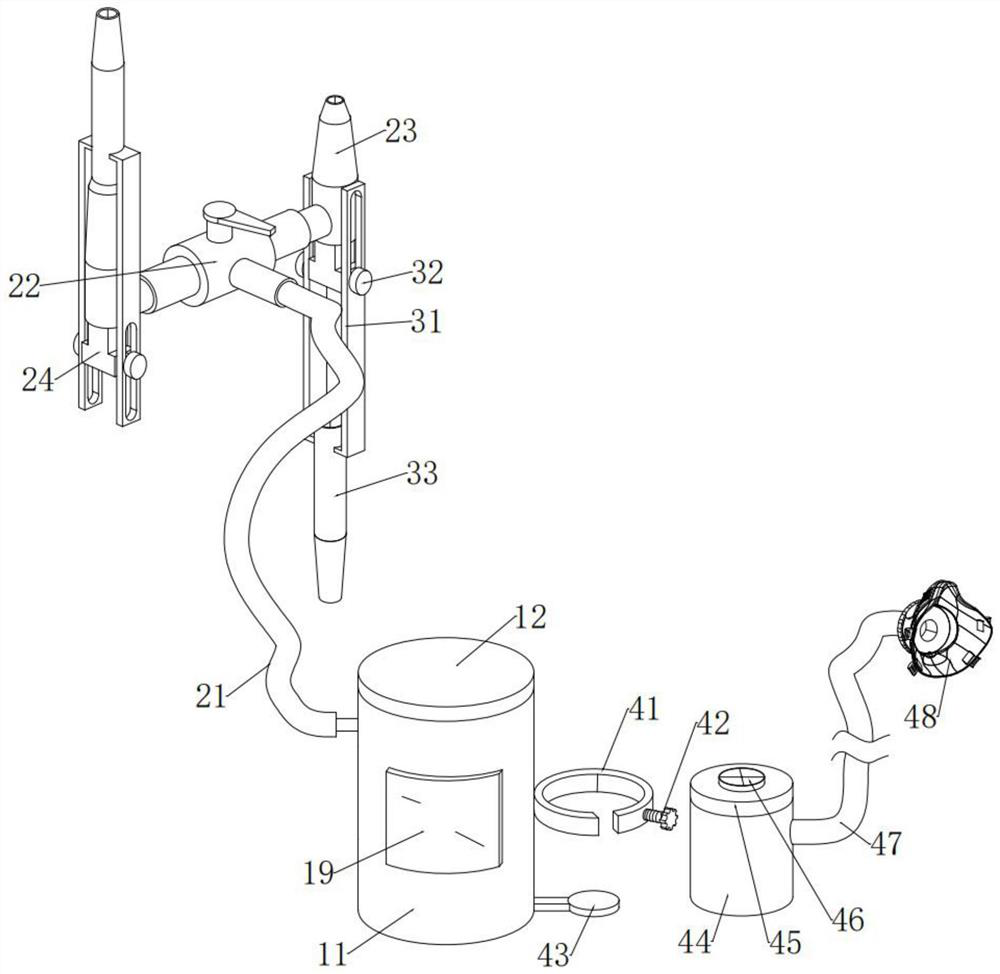 Adjustable ear-nose-throat department clinical medicine spraying device with heating function