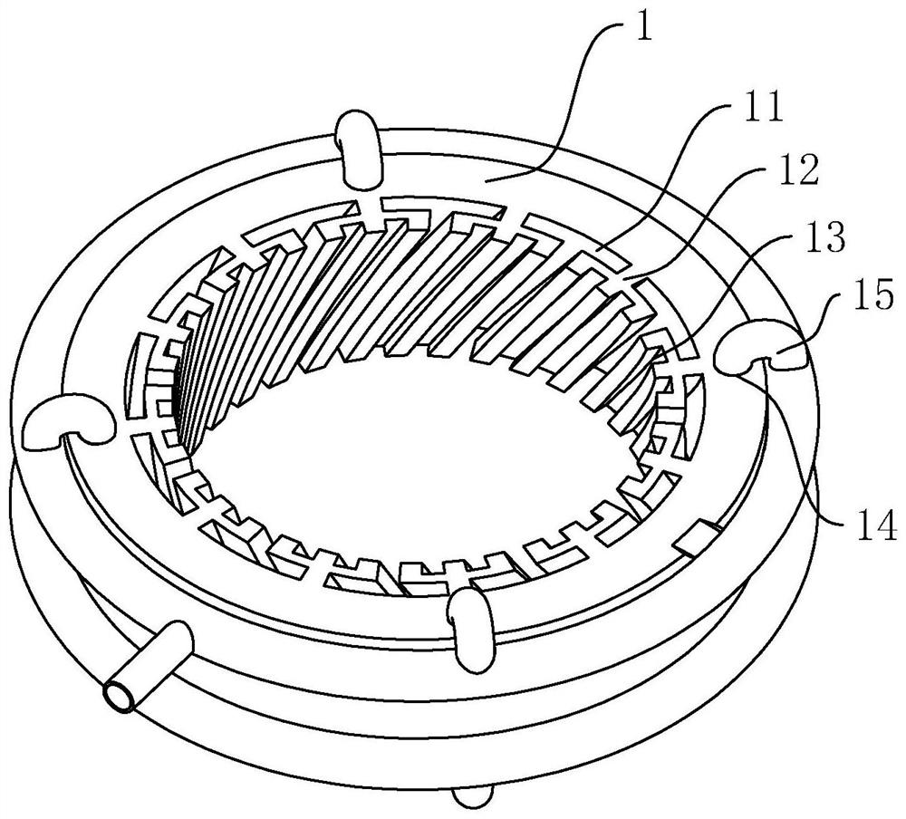Automobile starting motor stator core and machining process thereof