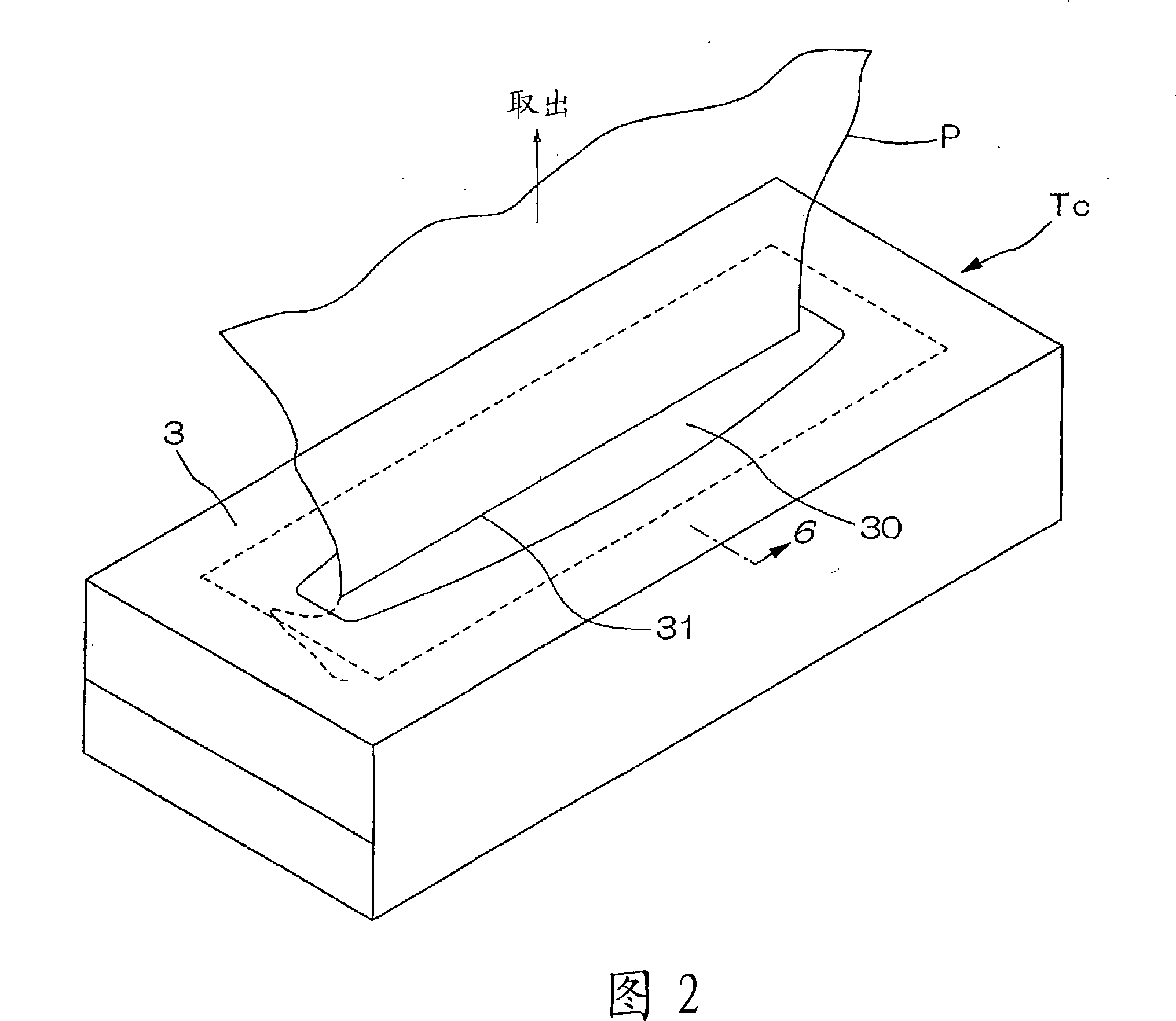 Sheet storage body, tissue paper storage box, and method of manufacturing household tissue paper storage box
