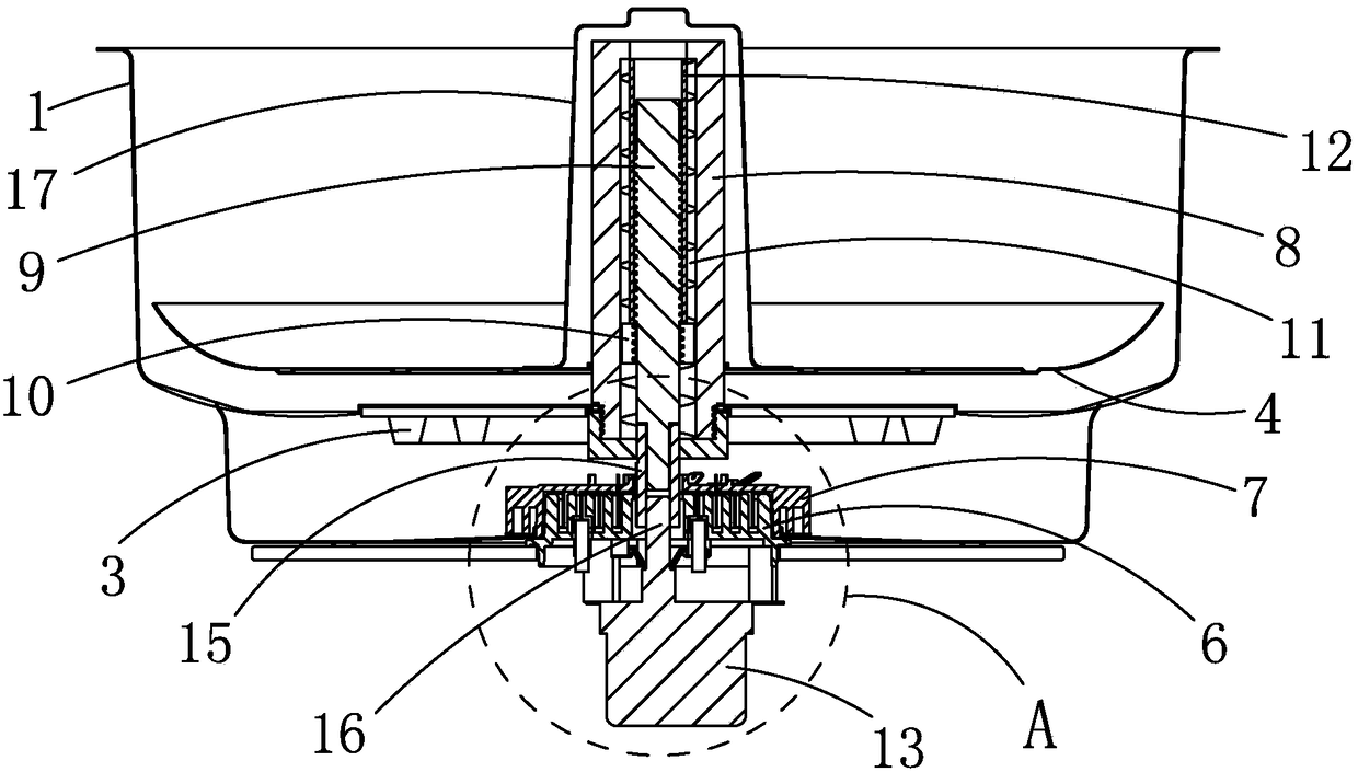 A split type vertically driven lifting electric hot pot