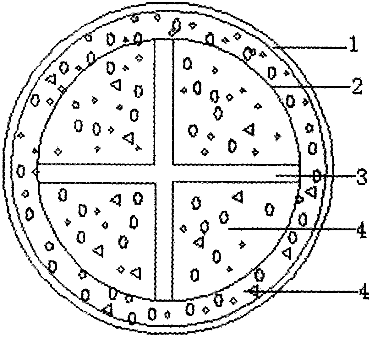 Novel steel pipe crossed core-inserting pile