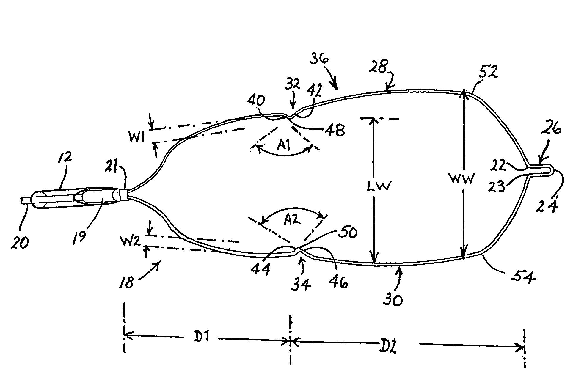 Medical snare loop with indentations for changing effective size of loop and associated method