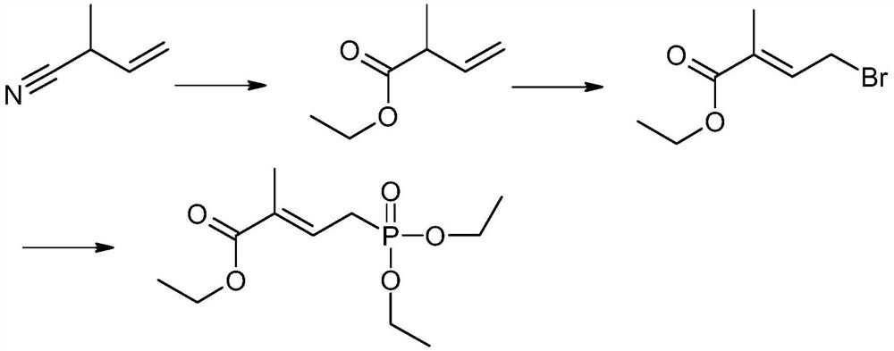 The preparation method of 4-(diethoxy-phosphoryl)-2-methyl-but-2-enoate