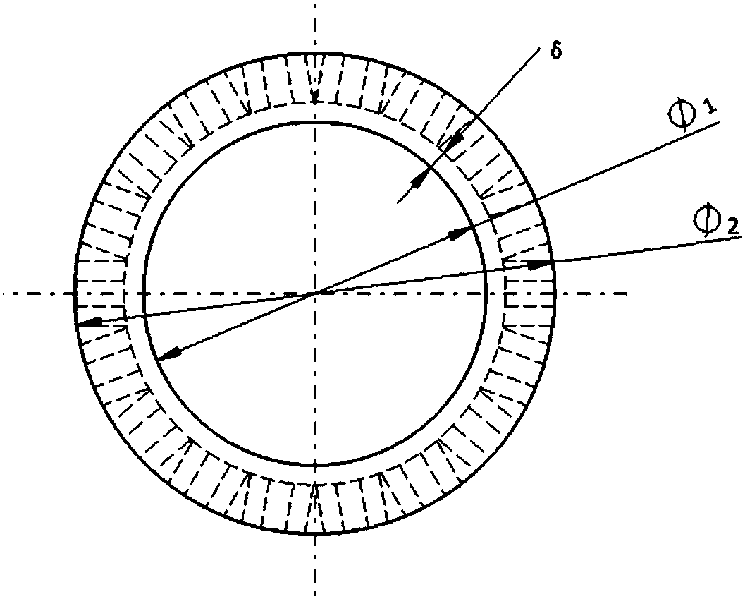 Mechanical sealing structure with honeycomb-shaped groove in cylindrical surface