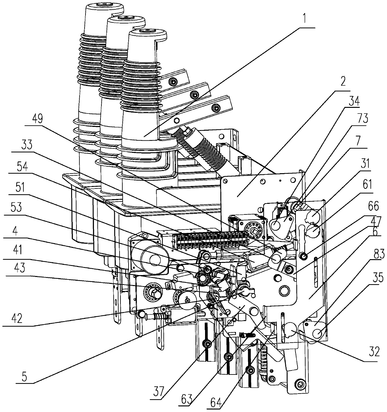 Operation interlocking device of vacuum circuit breaker