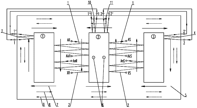 Compensating winding system of power transformer with single-phase four-column iron core structure