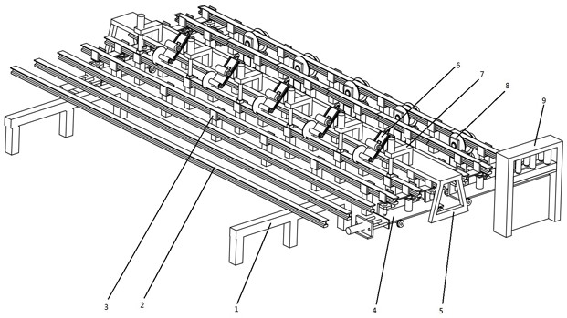 Device for automatically and efficiently cutting off waste steel rails