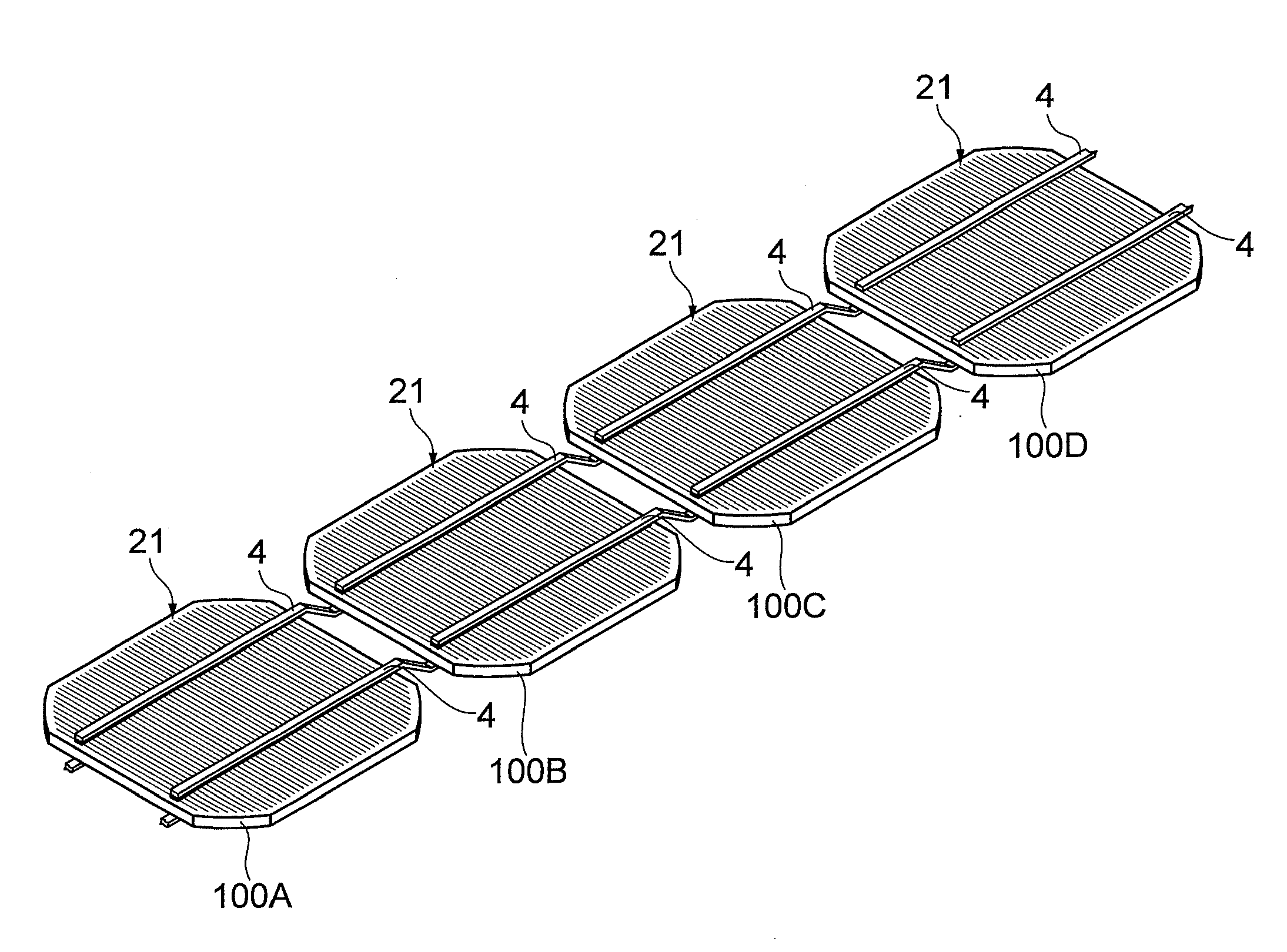 Solar battery cell, solar battery module and method of making solar battery module