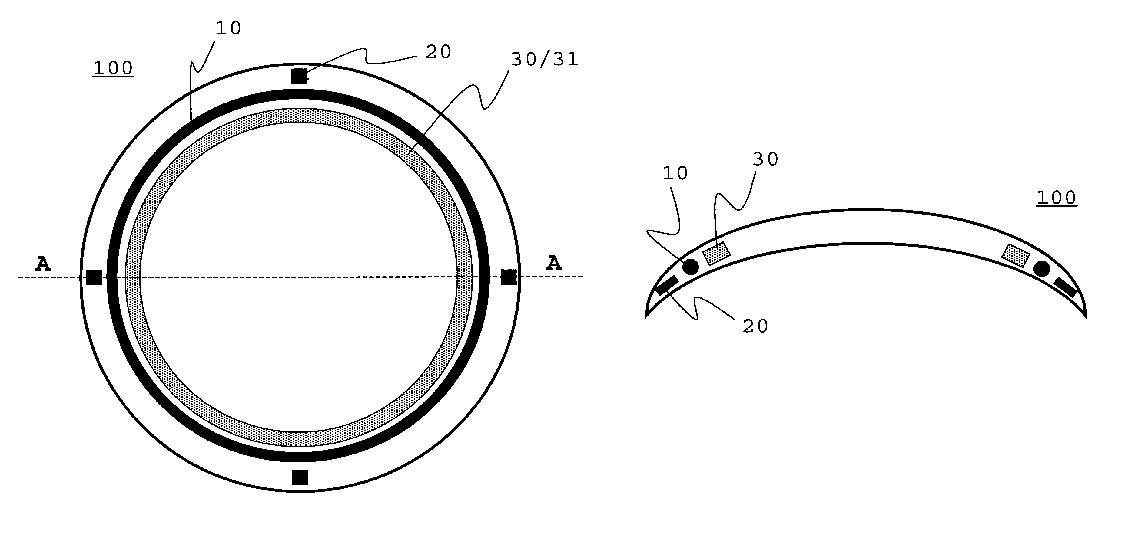 Lens with variable refraction power for the human eye