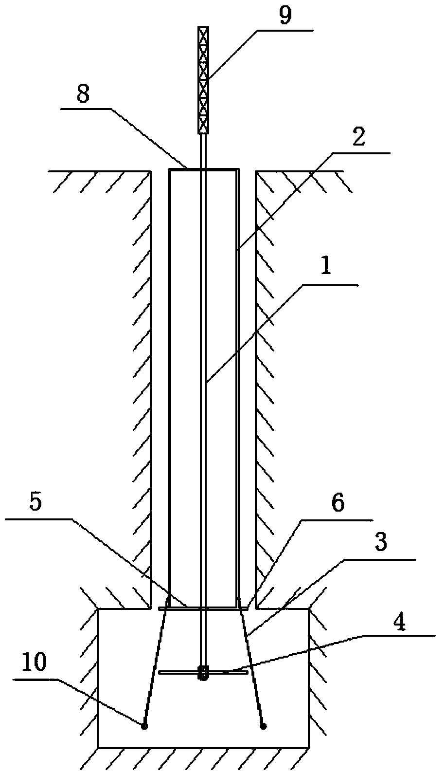 A tension-type enlarged head anchor hole inner diameter measuring device
