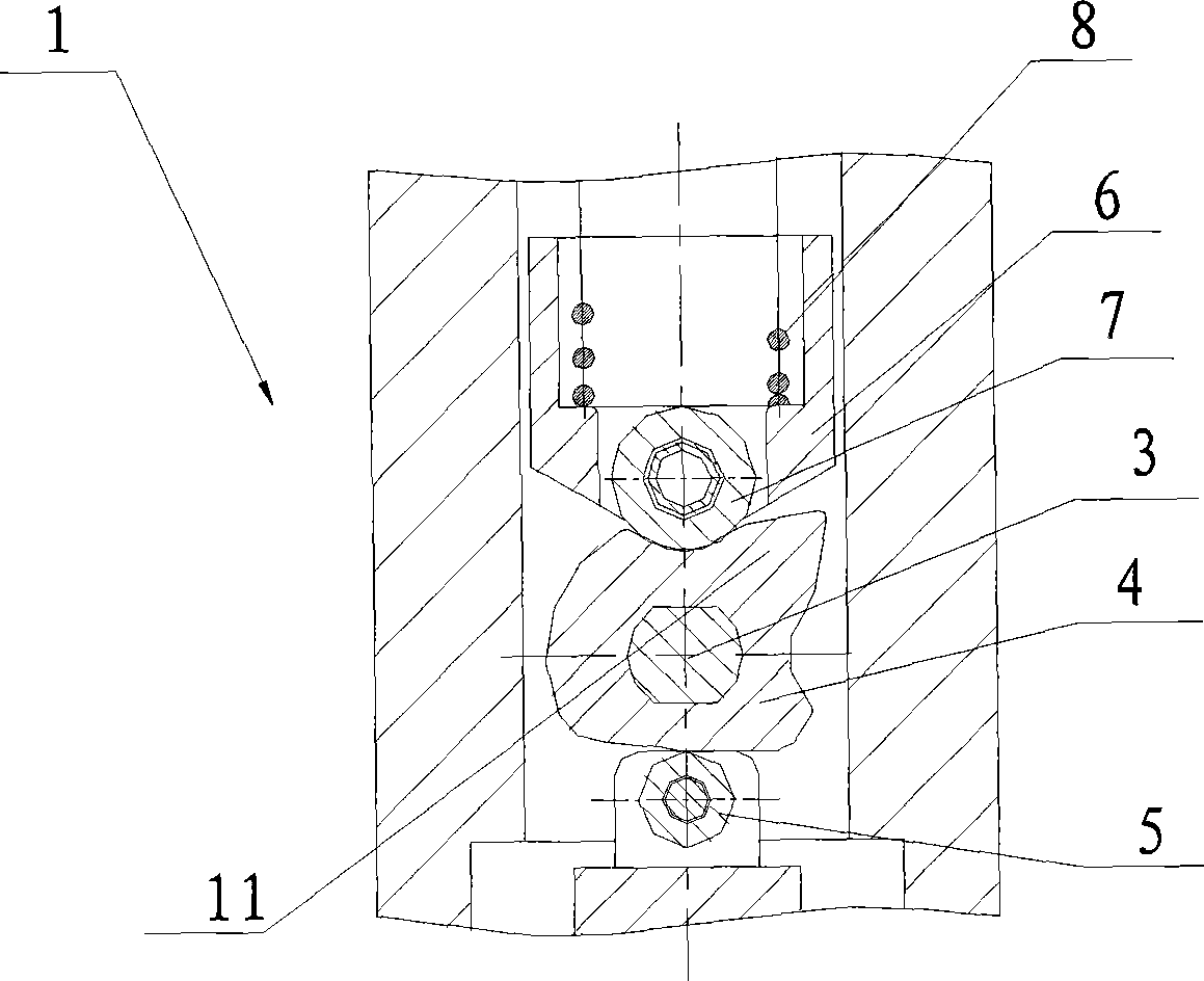 Reverse rolling fork type operating device for travel switch