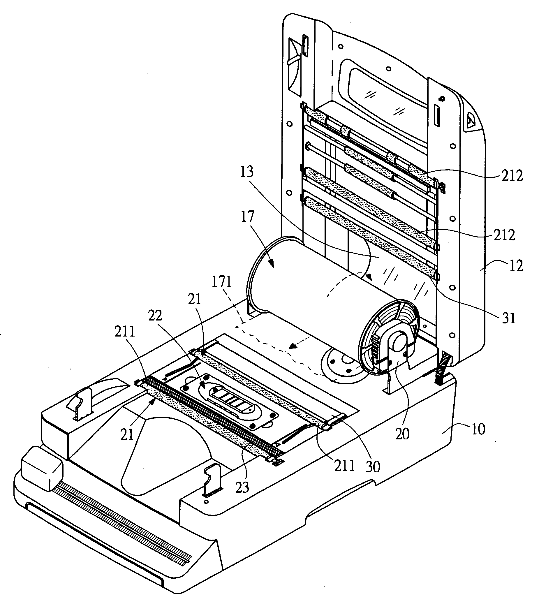 Film-aligning device for air cushion maker