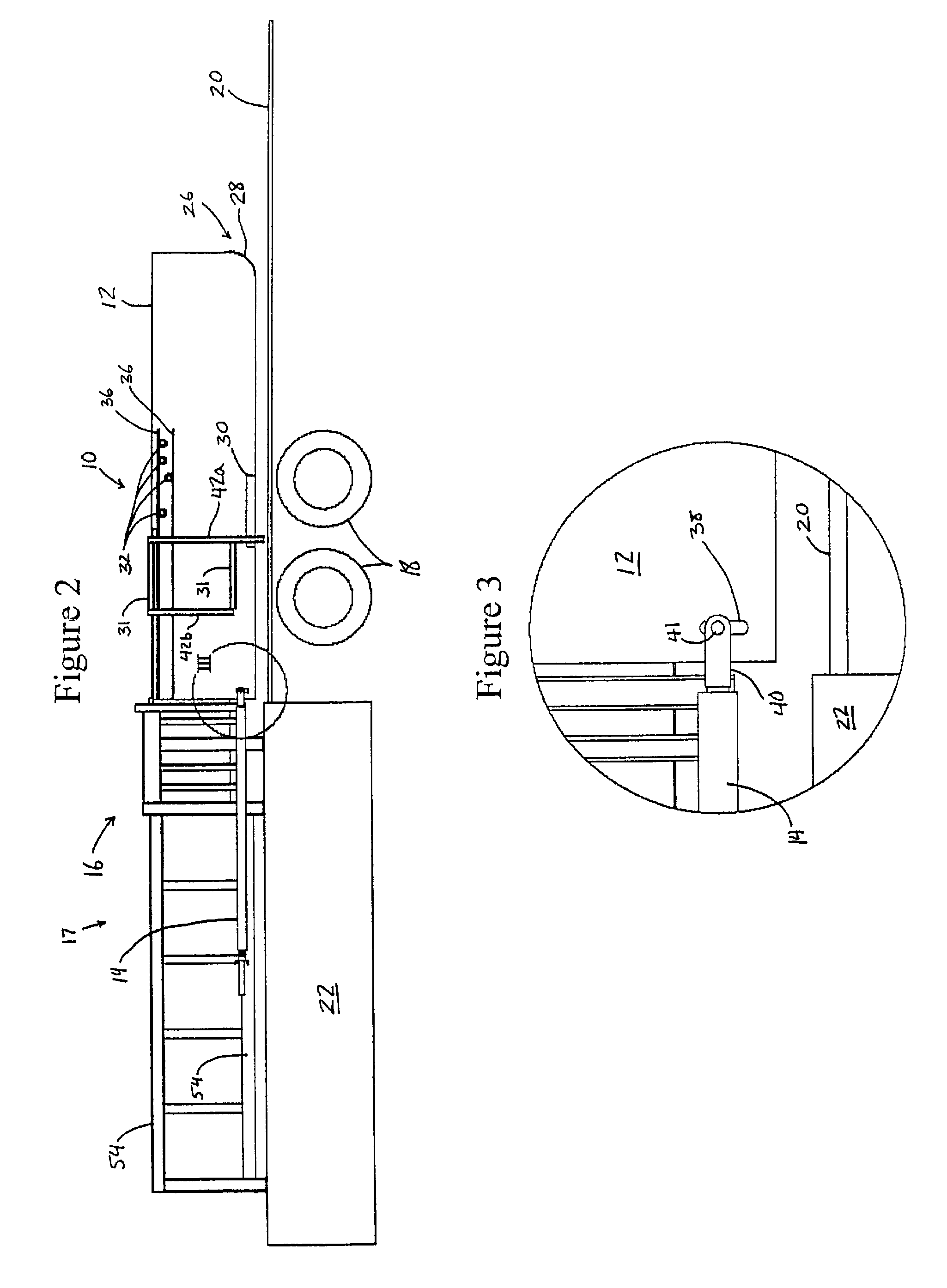 Container loader with container wall protector and method for loading a container