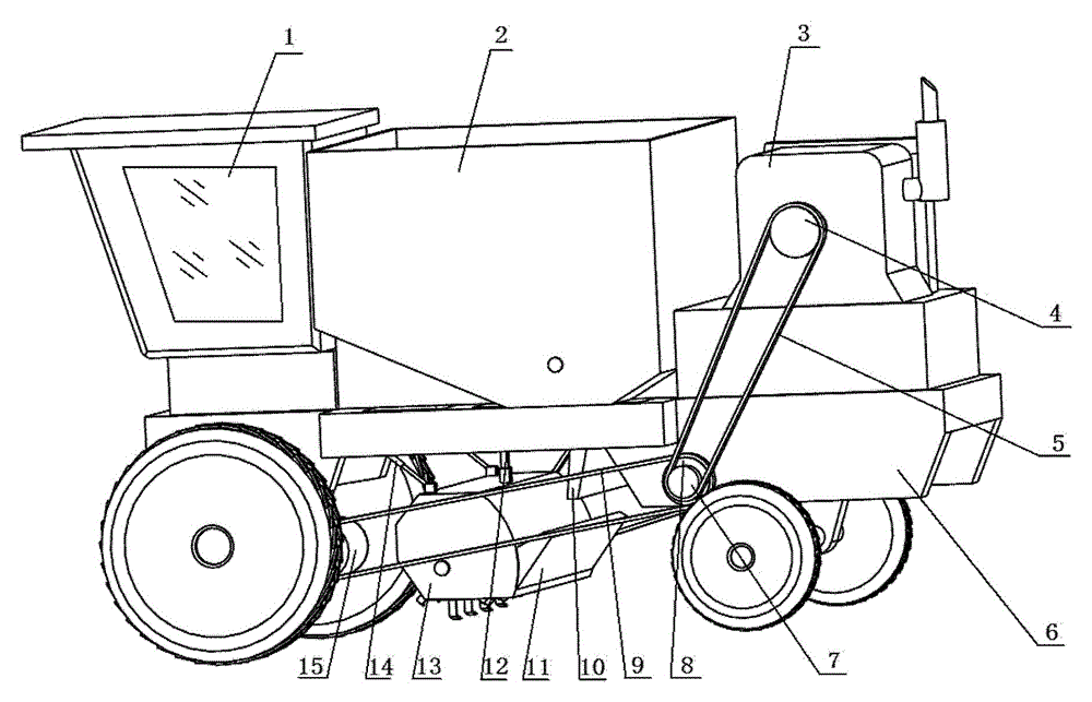 Self-propelled two-layer covering machine for straws of orchard