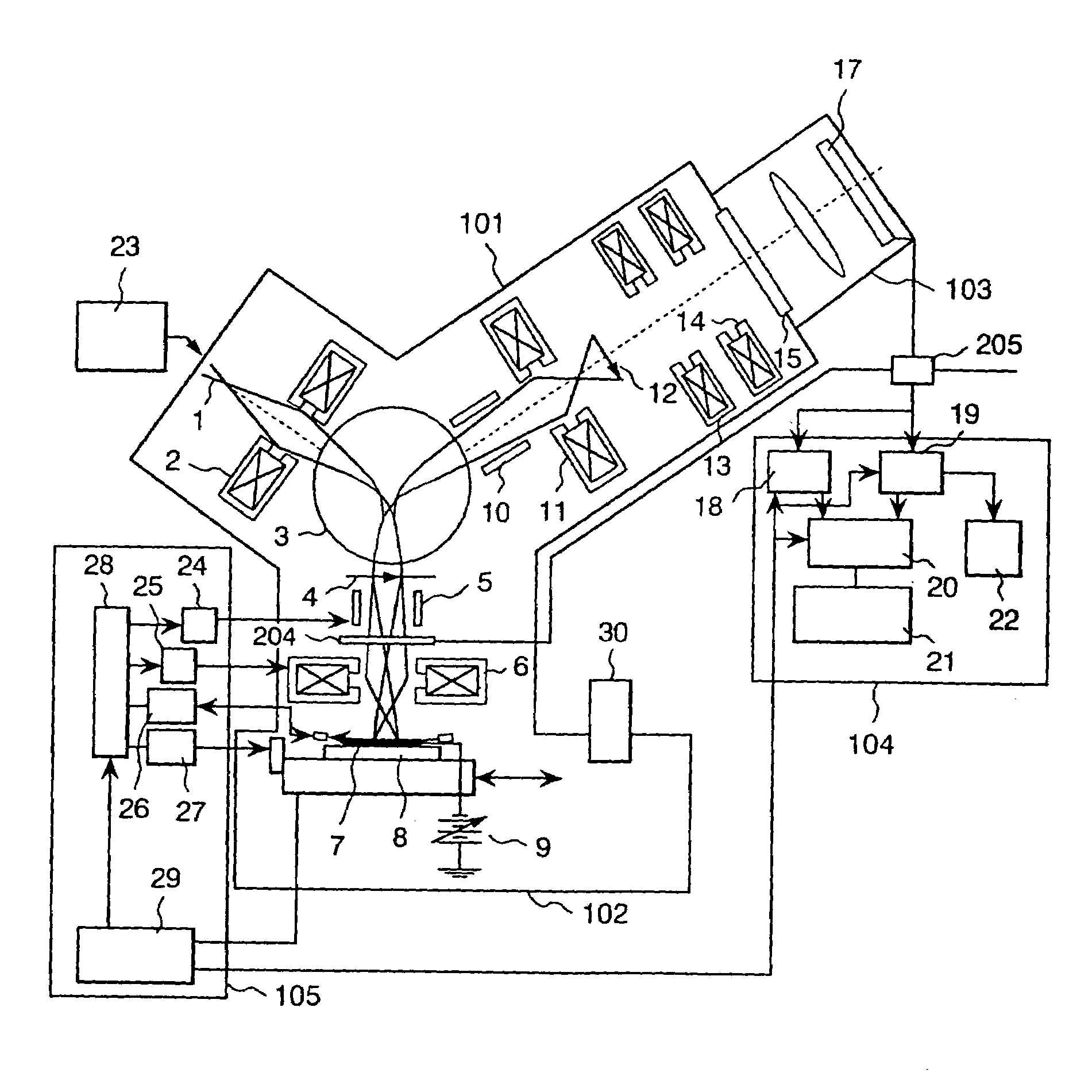 Patterned wafer inspection method and apparatus therefor