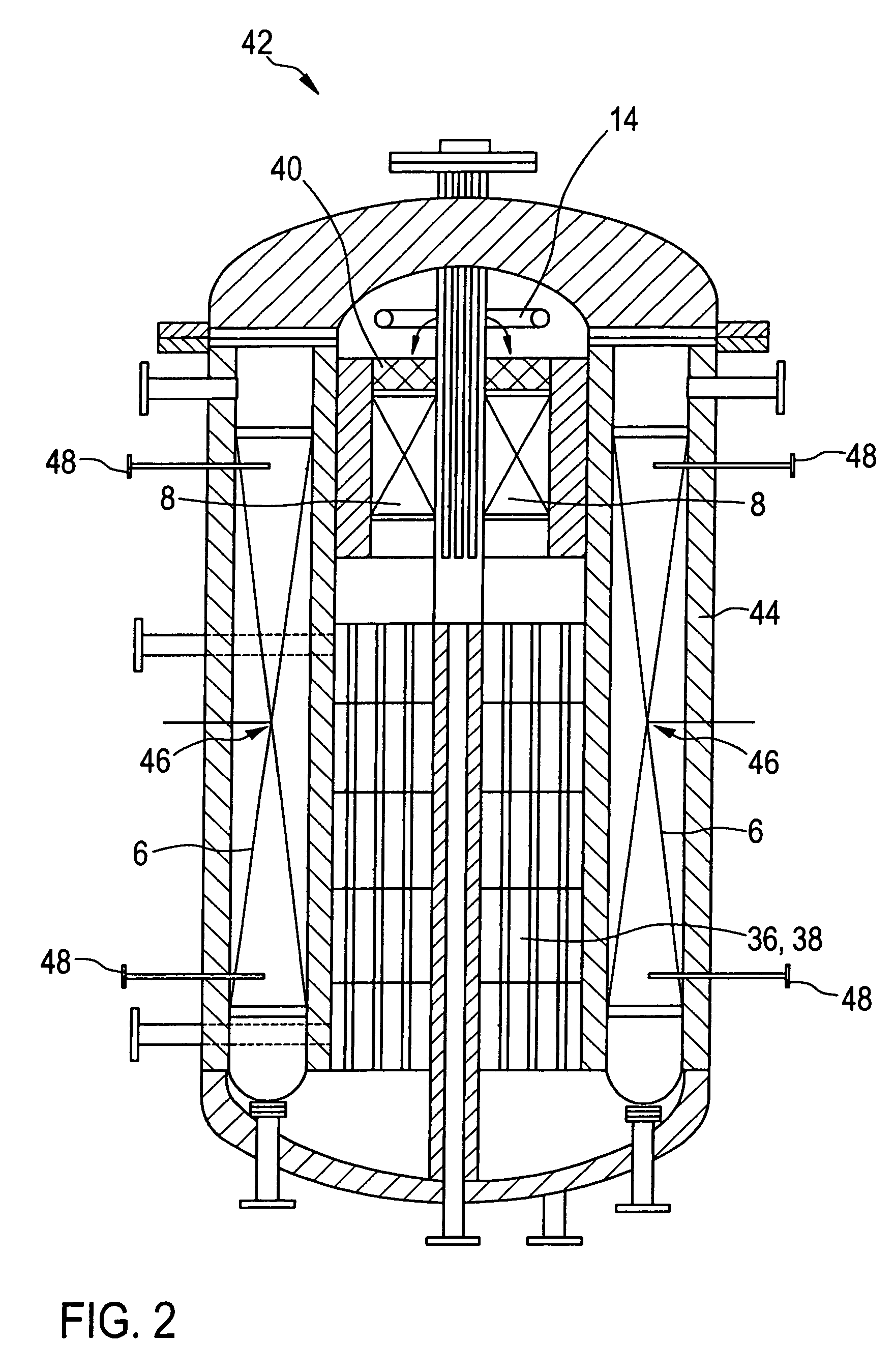 Method for treating a flow of gas and gas treatment system