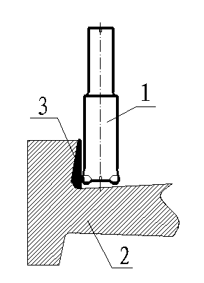 Machining method for conical inclined crown of blade
