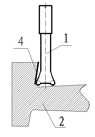 Machining method for conical inclined crown of blade