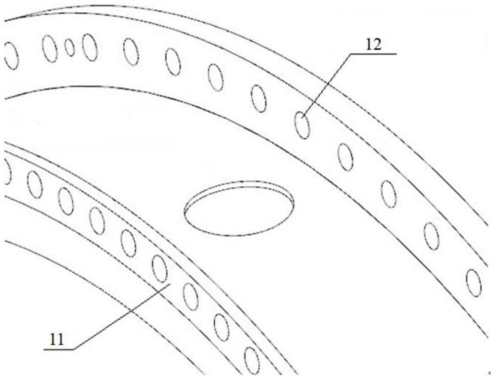 Gas collection and drainage structure for cooling inner cavity of stator blade
