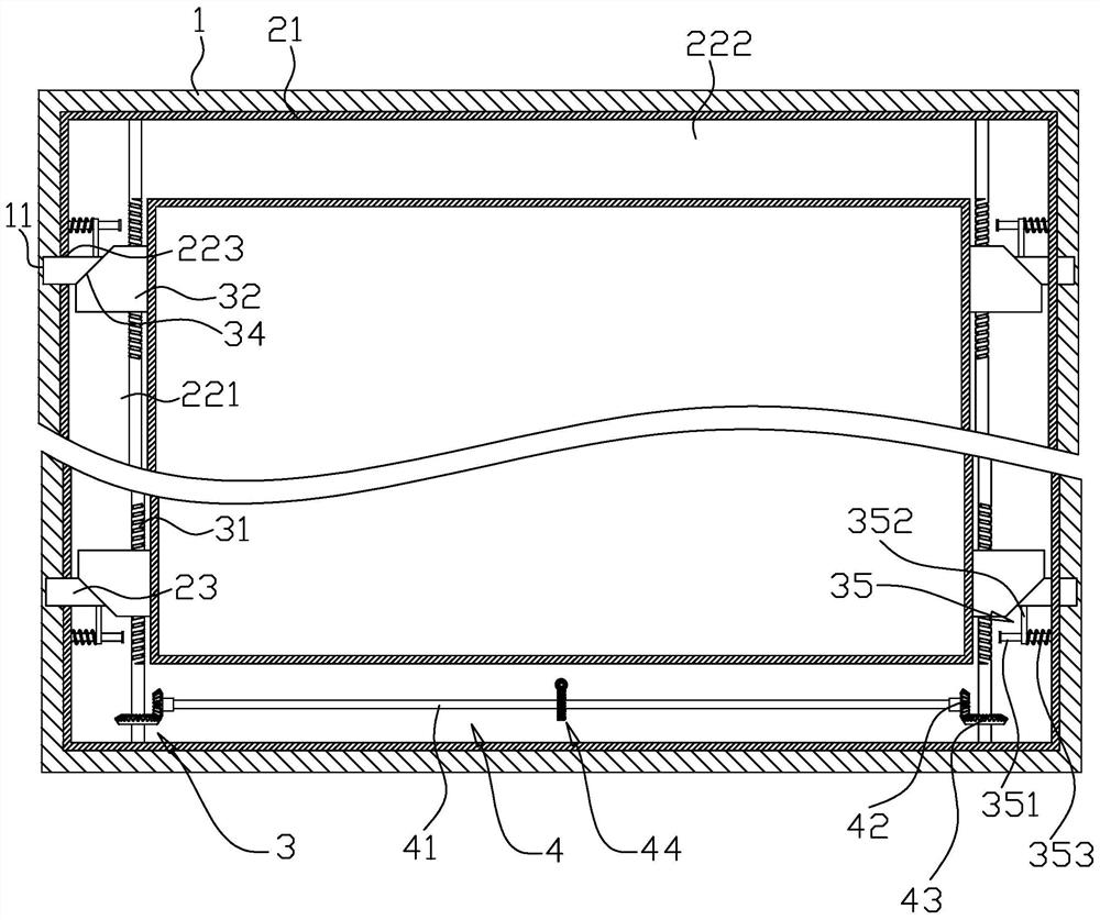 A window frame structure used on a facing fair-faced concrete wall and its installation process