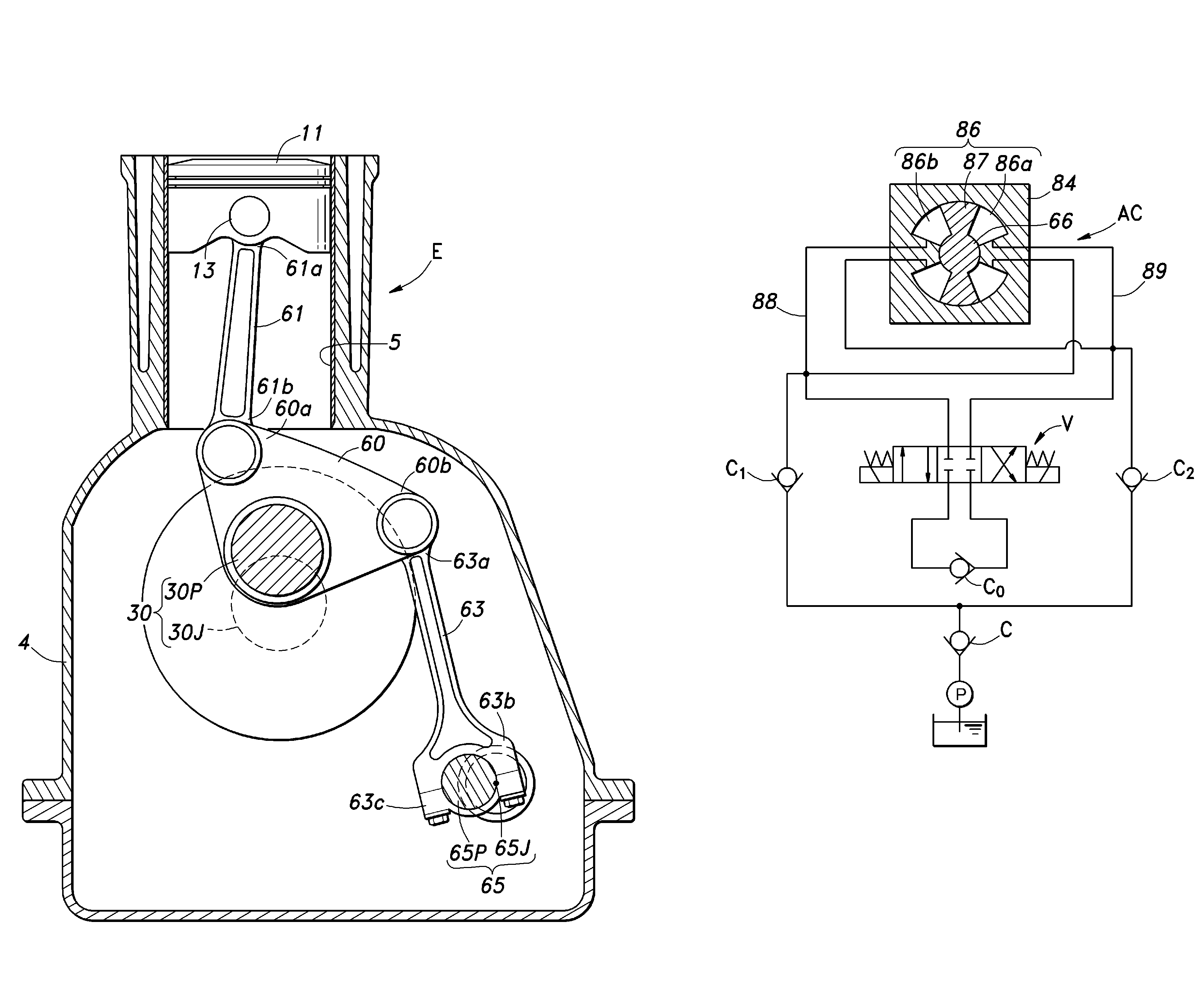 Variable stroke engine