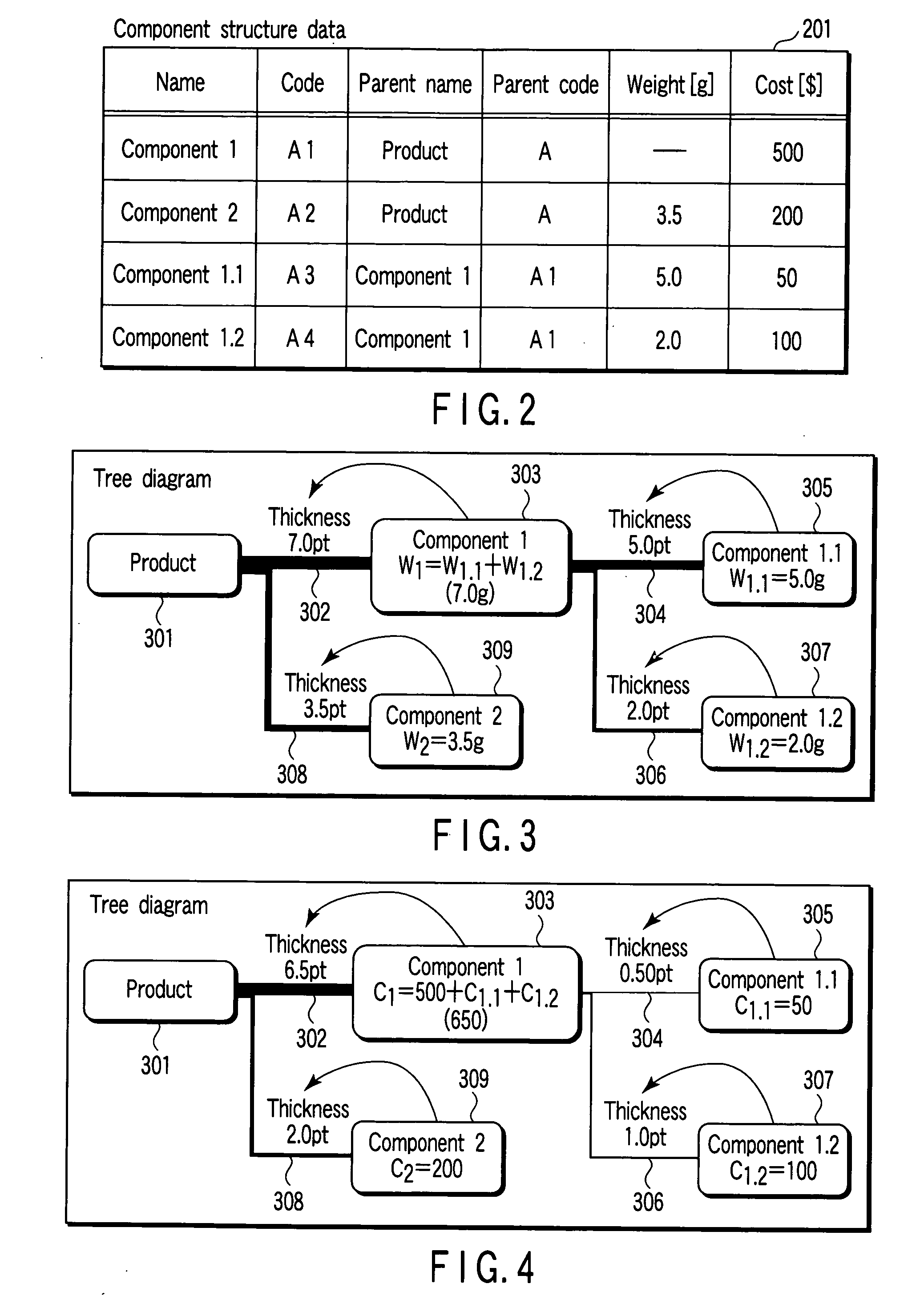 Information processing apparatus and program for displaying tree diagram