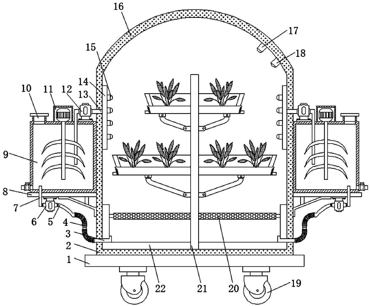 Circulating agricultural planting rack for agricultural planting