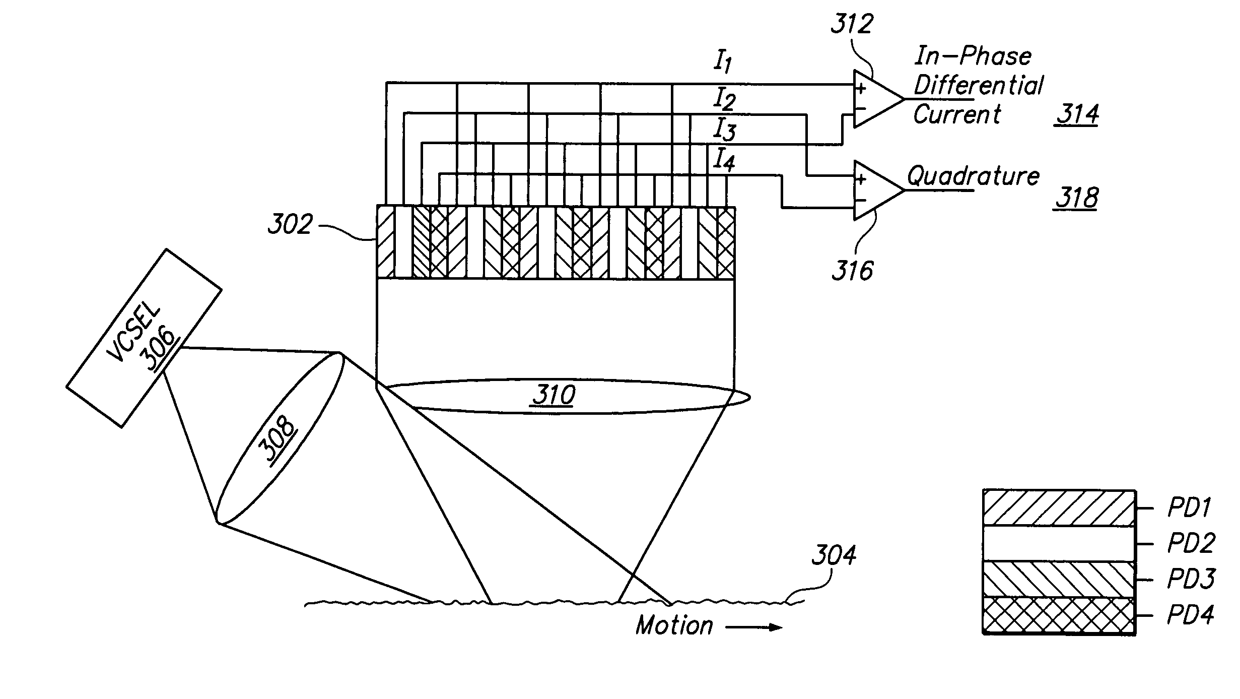 Speckle sizing and sensor dimensions in optical positioning device