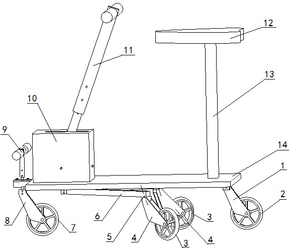 Swing arm type sinuous vehicle for riding instead of walking