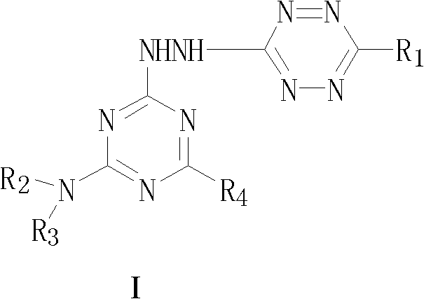 A kind of s-triazine derivative compound containing s-tetrazine ring and its preparation method