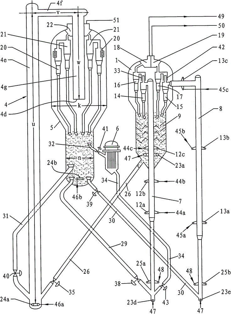 A double riser catalytic cracking method and device