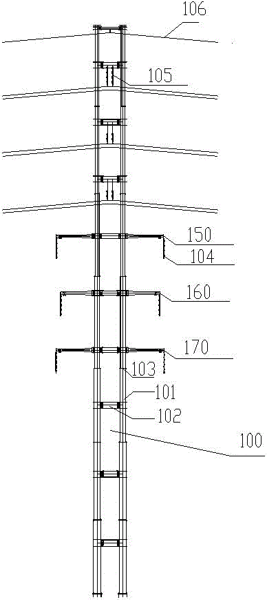 Multi-loop crisscross-spanning steel pipe pole