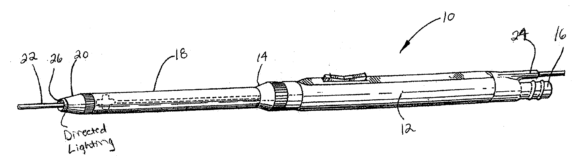 Electrosurgical unit pencil apparatus and shroud having directed illumination
