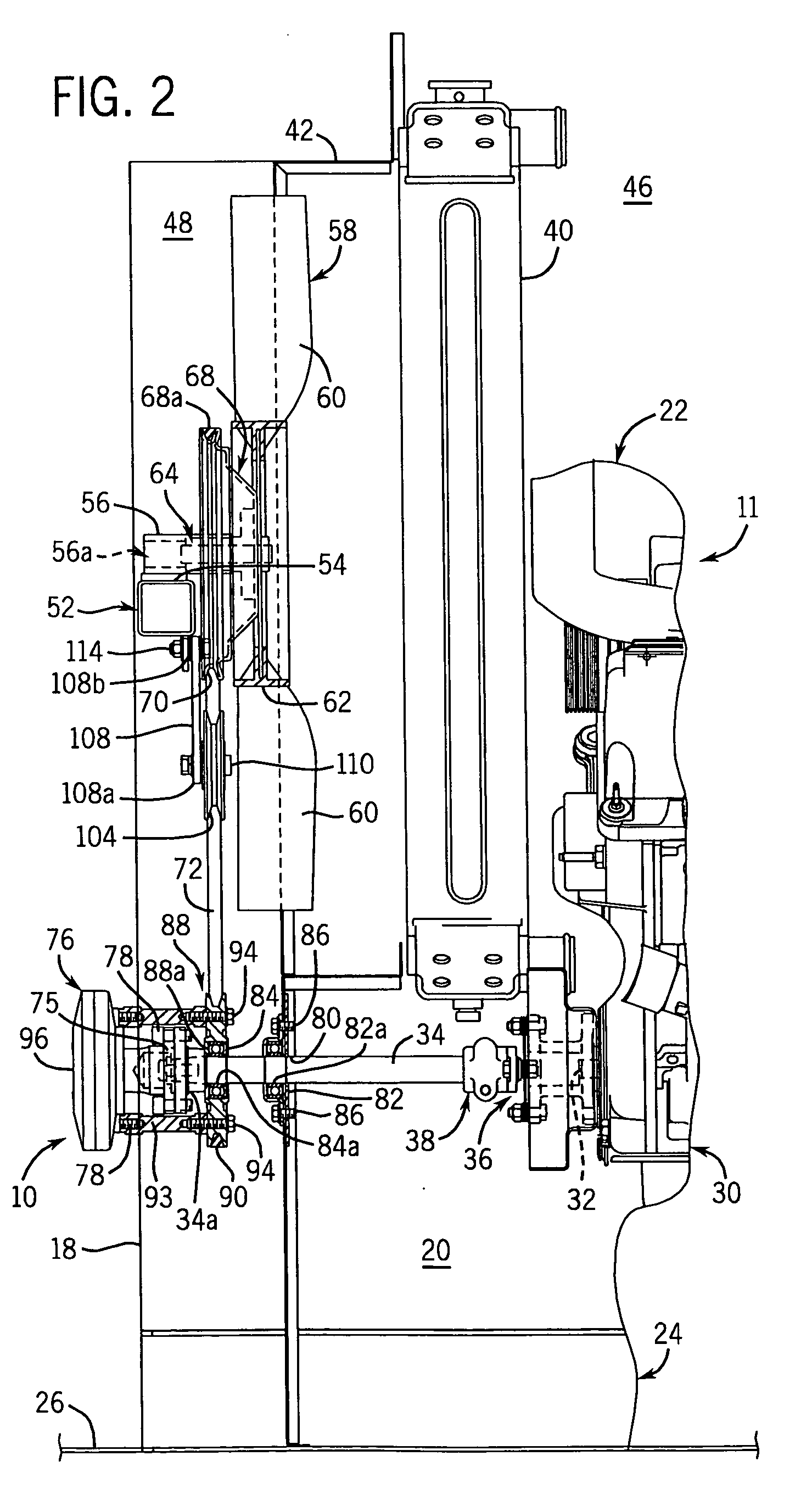Apparatus and method for cooling engine coolant flowing through a radiator