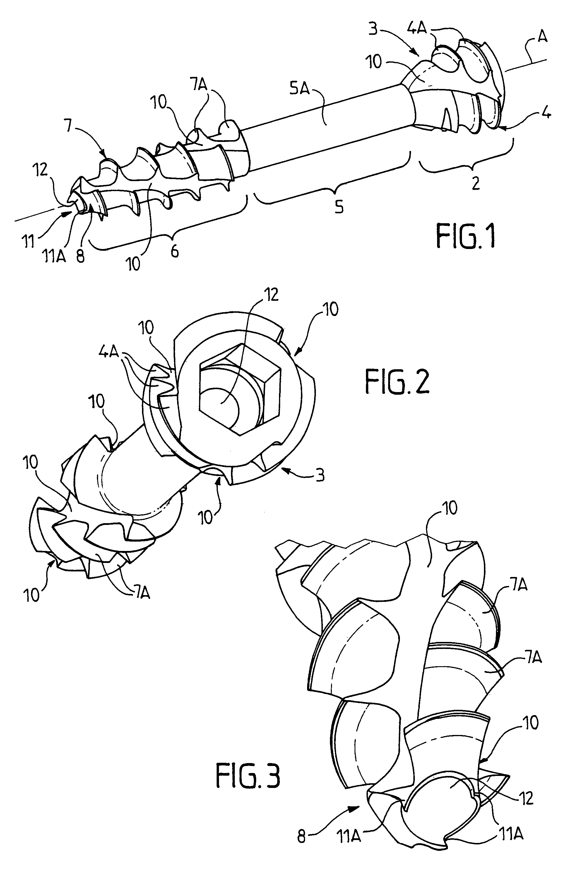 Self-boring and self-tapping screw for osteosynthesis and compression
