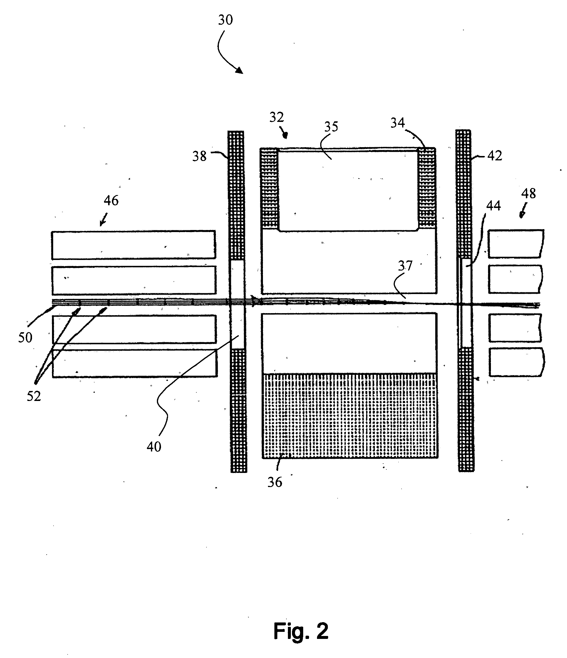 Lens device for introducing a second ion beam into a primary ion path