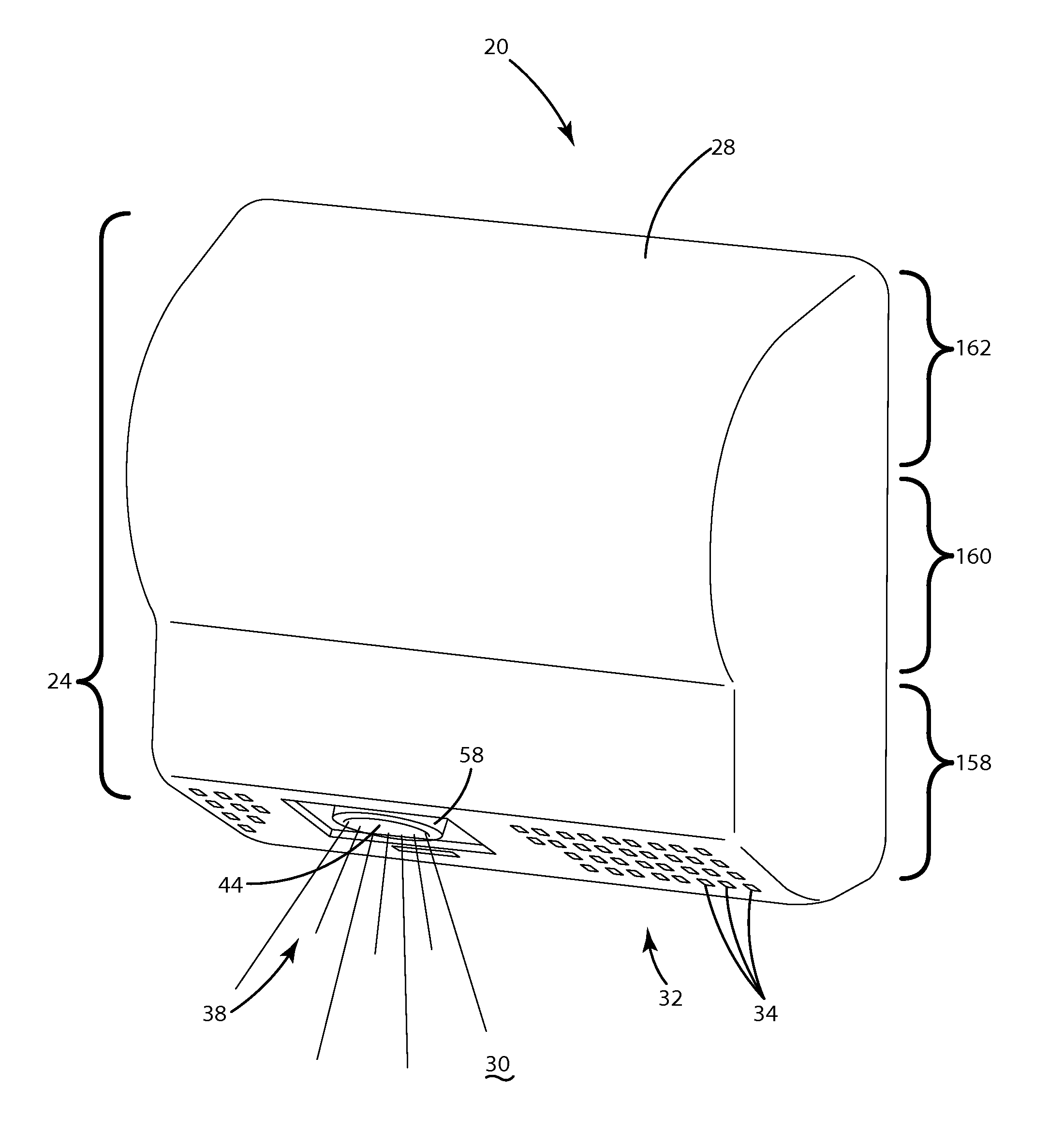 Hand dryer with sanitizing ionization assembly