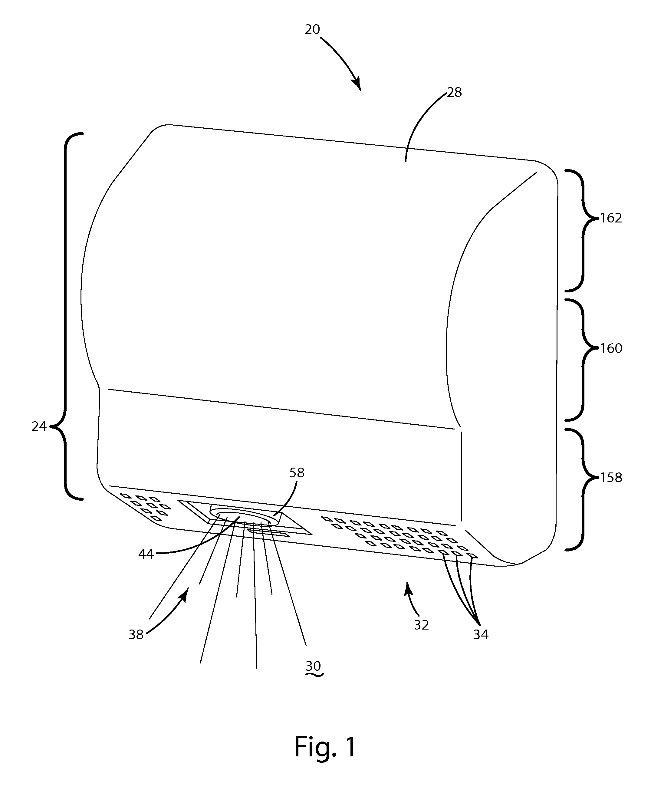 Hand dryer with sanitizing ionization assembly
