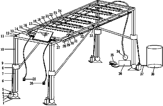 Adjustable and controllable simulated rainfall device