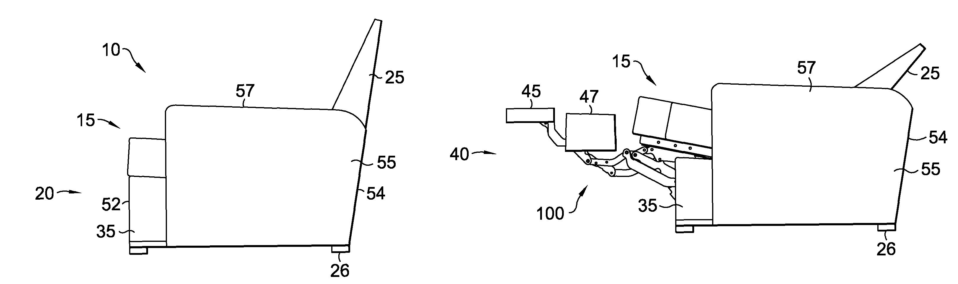 Zero-wall clearance linkage mechanism for providing additional layout